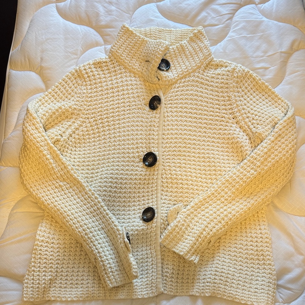 Liz & Co. Cream Cowl Neck Sweater